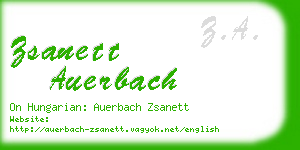 zsanett auerbach business card